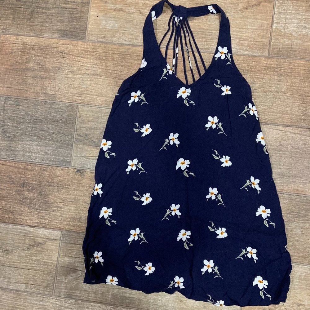 American Eagle Navy & Floral Summer Dress, Size S